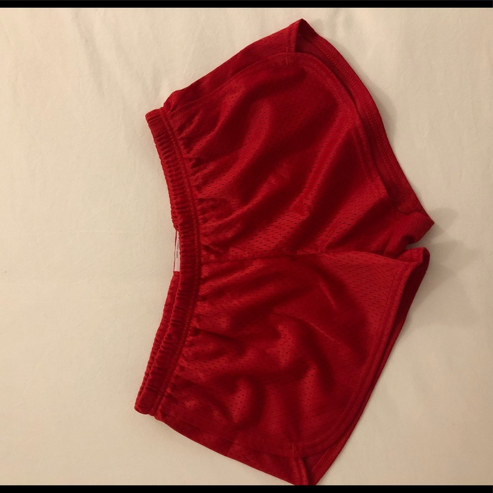 Soffe low rise red mesh shorts